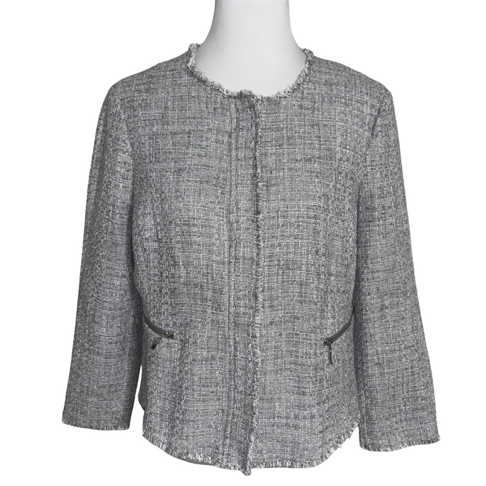 Liz Claiborne Women's Gray Textured Blazer